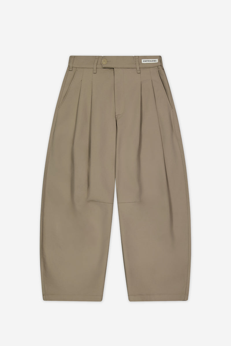 Dart-Knee Pleated Trousers