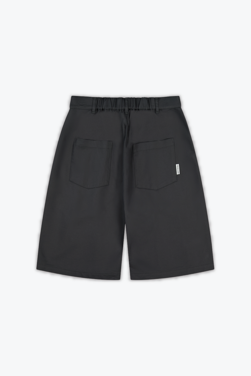 Double-Pleated Shorts - Charcoal Cotton / Nylon | Porter James