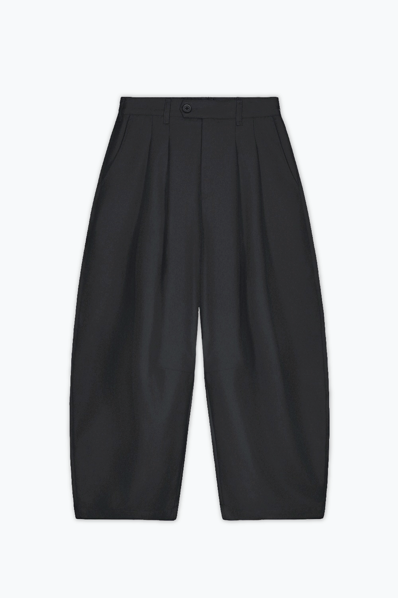 Dart-Knee Pleated Trousers - Charcoal | Porter James