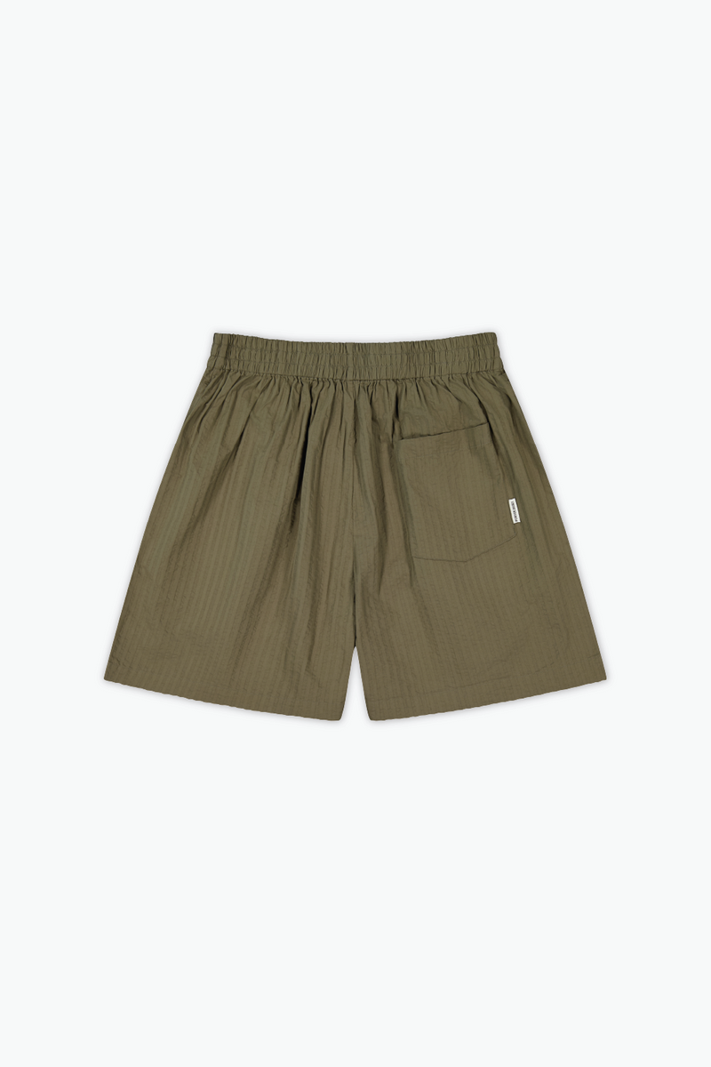 Lounge Short - Olive Seersucker | Porter James