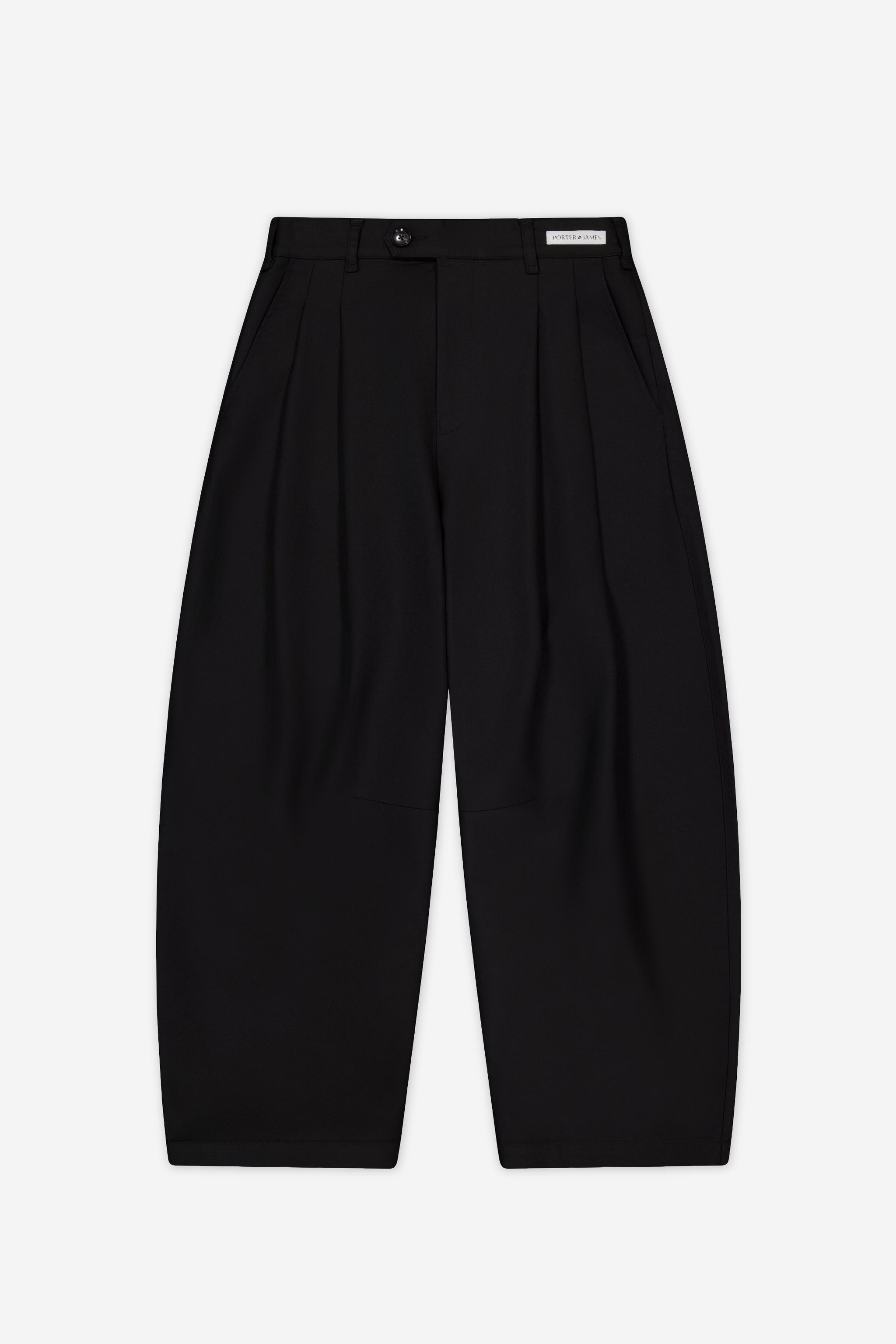 Dart-Knee Pleated Trousers - Olive Cotton / Nylon | Porter James