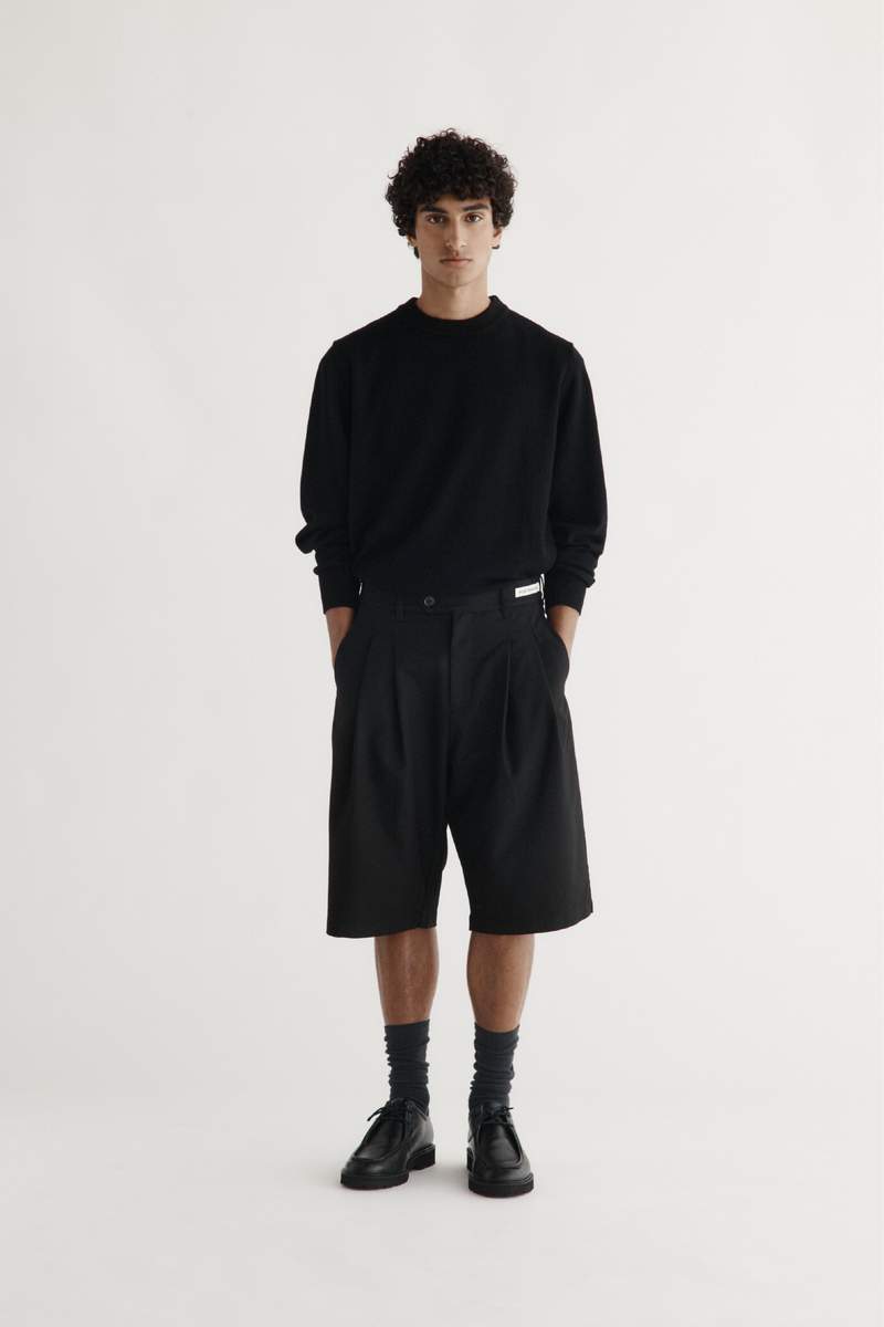 Double-Pleated Shorts