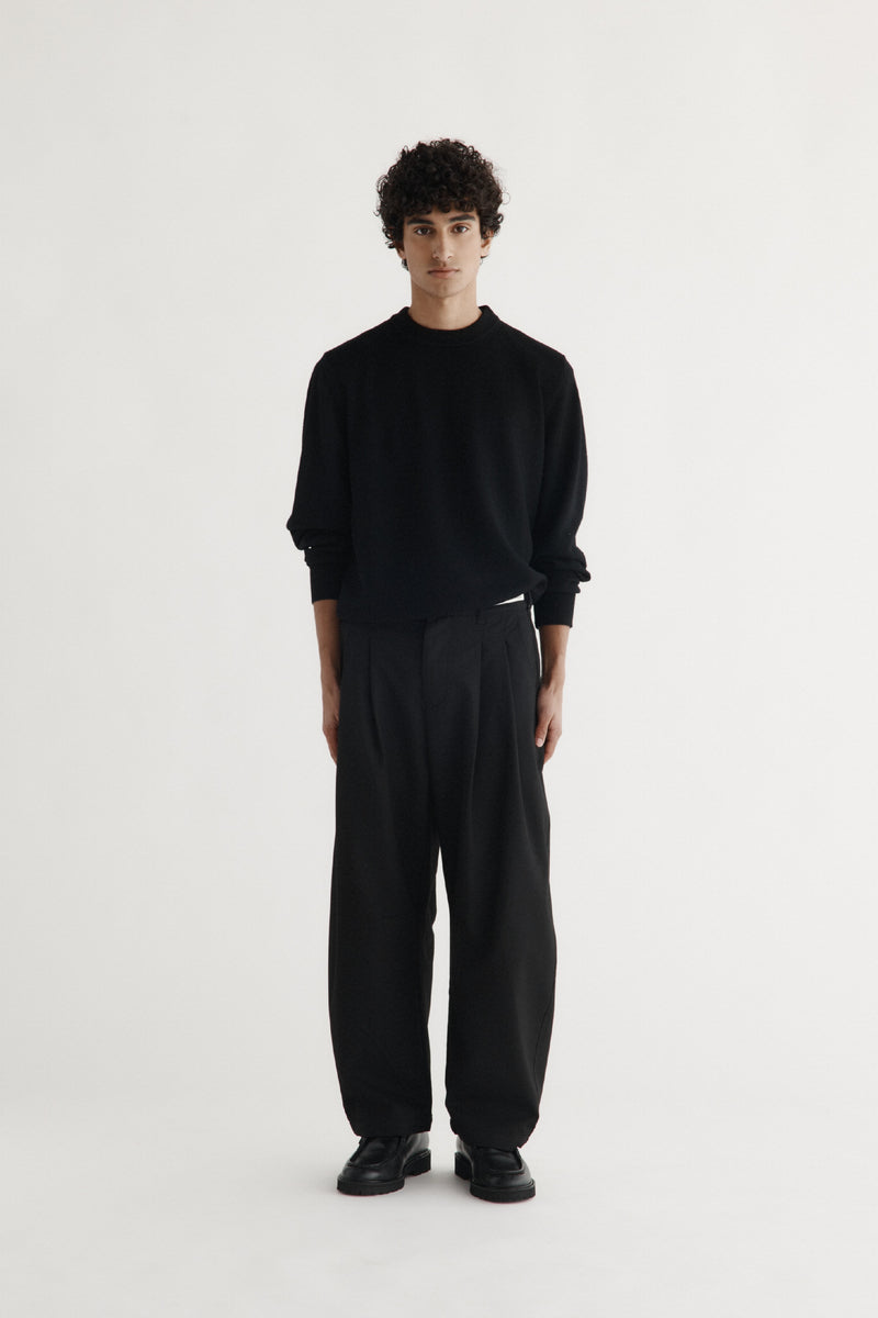 Dart-Knee Pleated Trousers