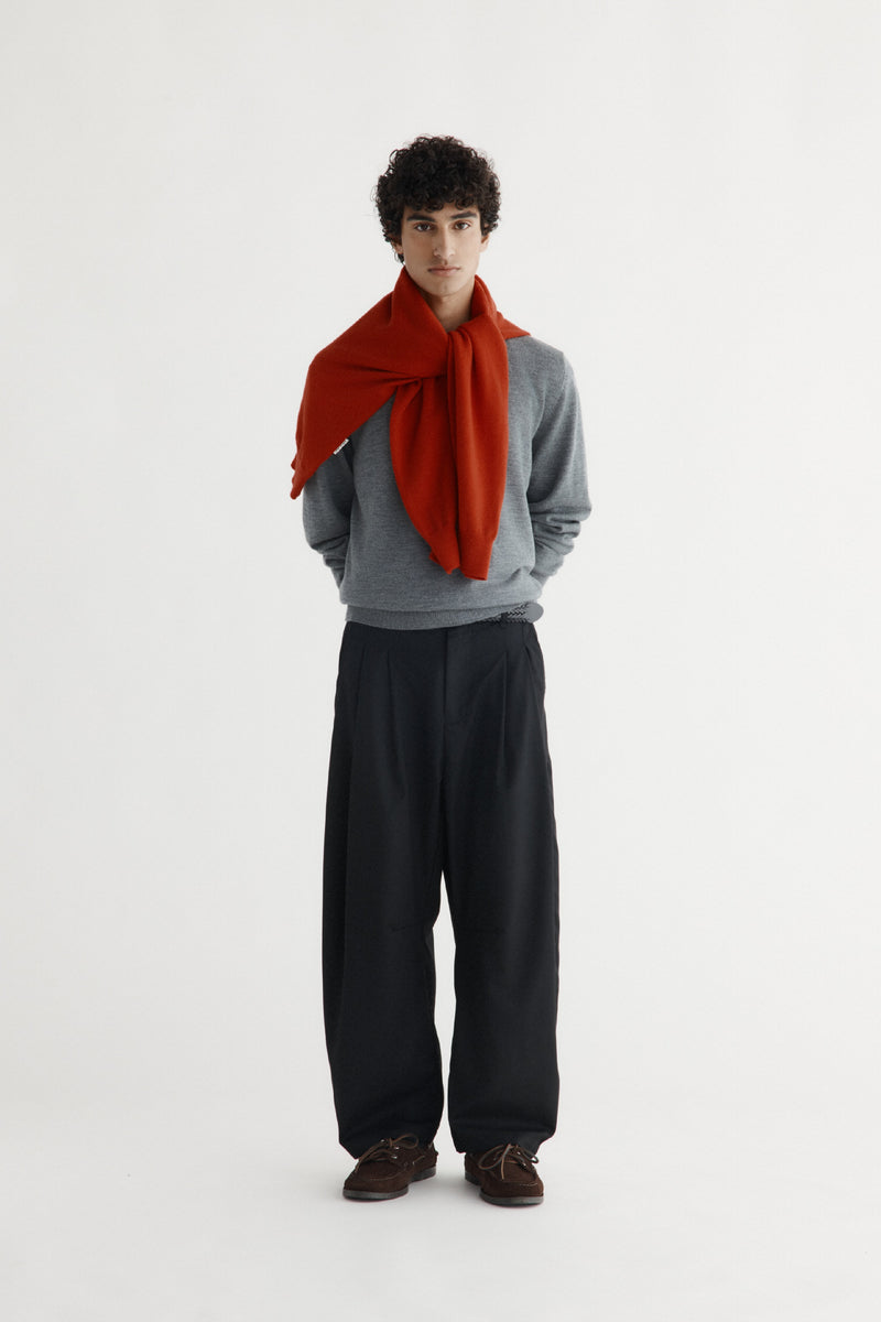 Dart-Knee Pleated Trousers