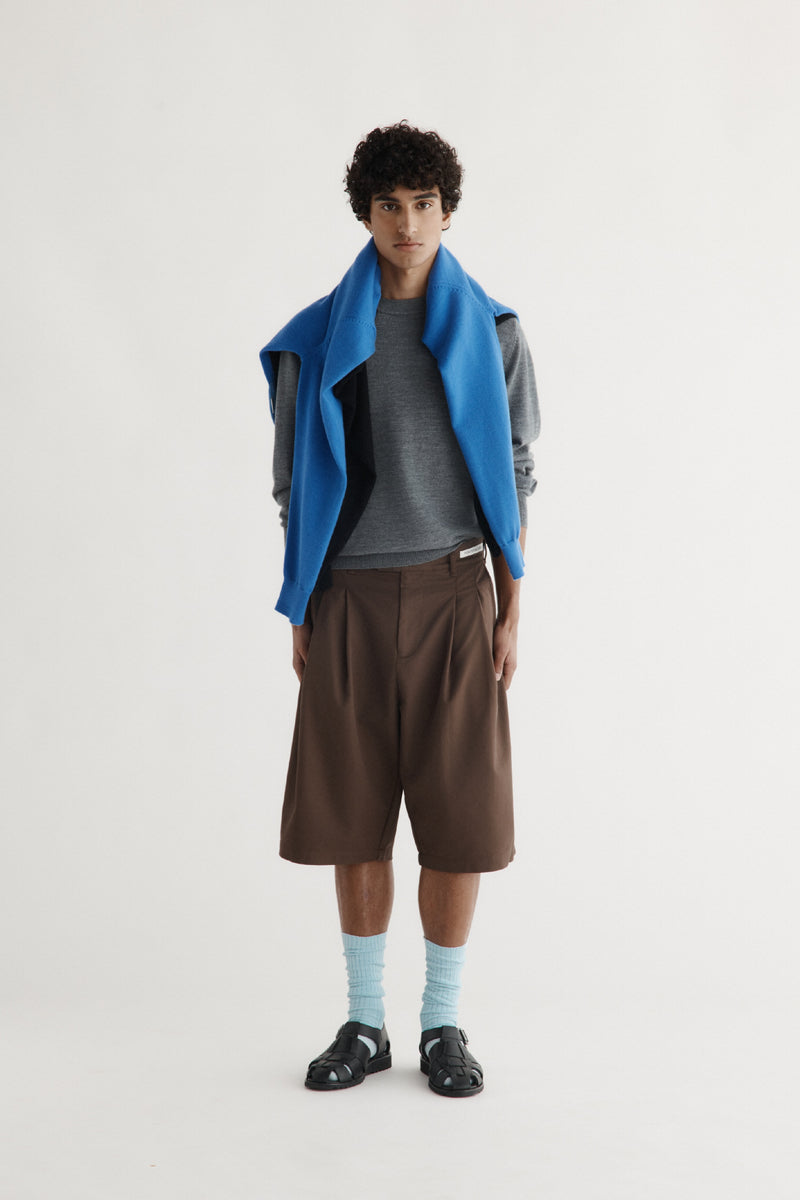 Double-Pleated Shorts