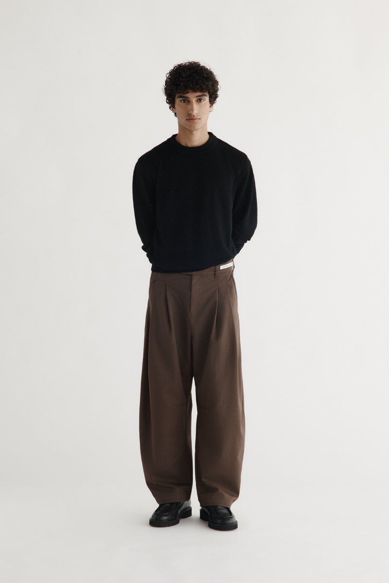 Dart-Knee Pleated Trousers