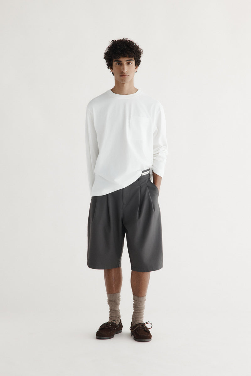 Double-Pleated Shorts