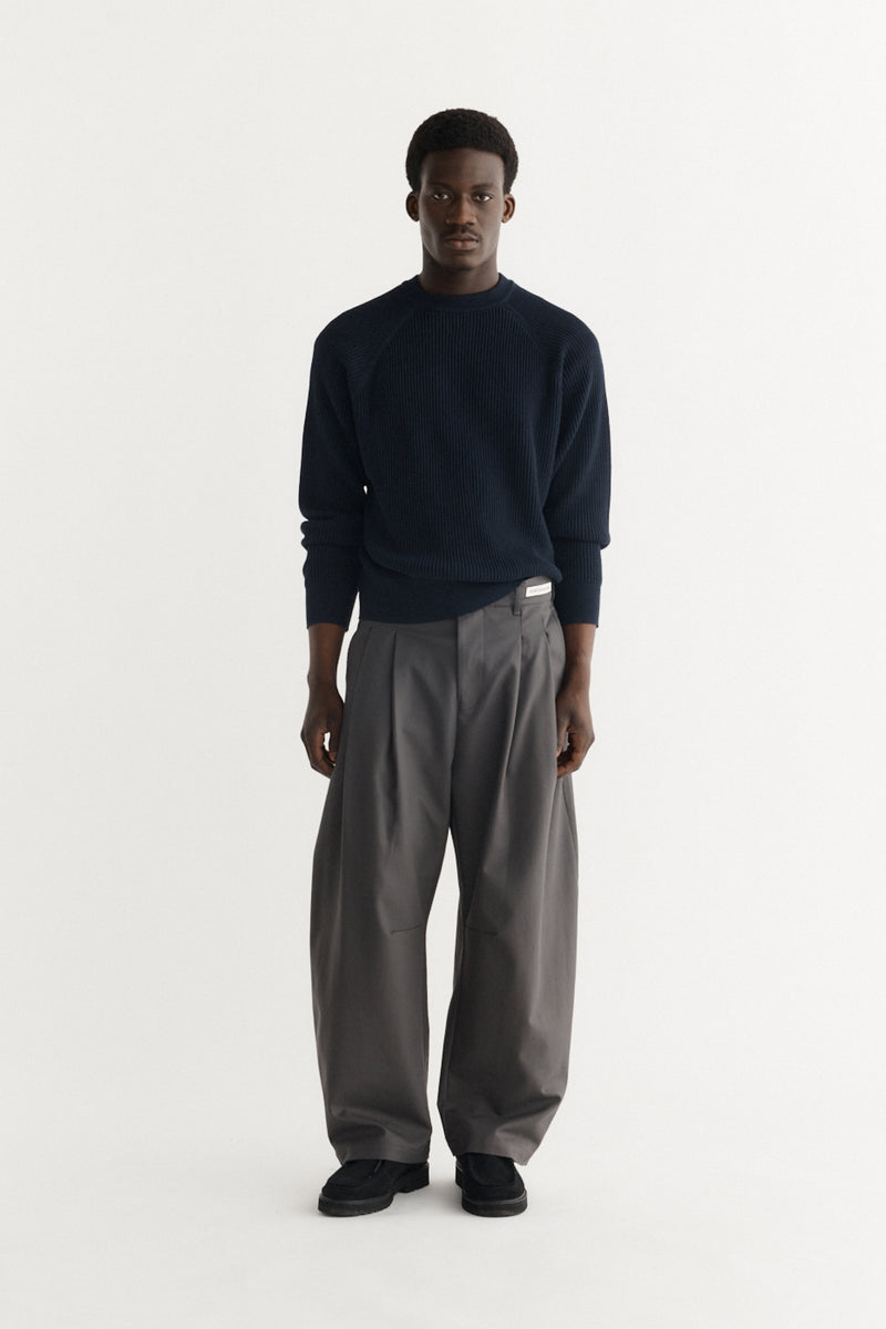Dart-Knee Pleated Trousers
