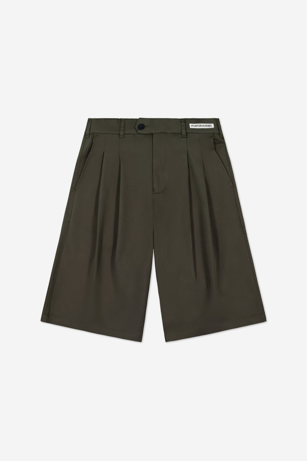 Double-Pleated Shorts - Indigo Chambray | Porter James