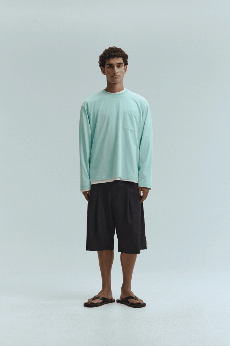 Double-Pleated Shorts