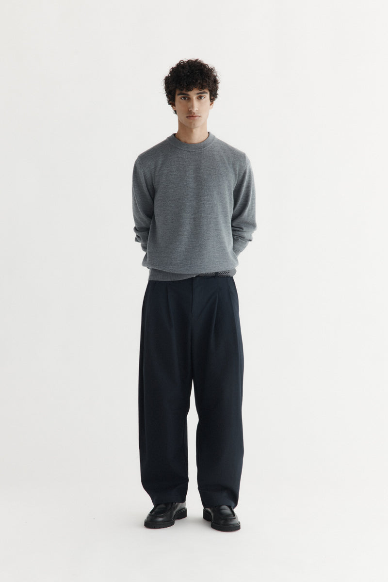 Dart-Knee Pleated Trousers