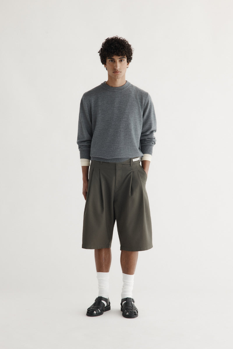 Double-Pleated Shorts