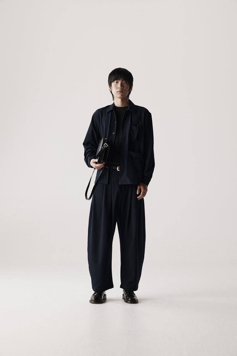 Dart-Knee Pleated Trousers