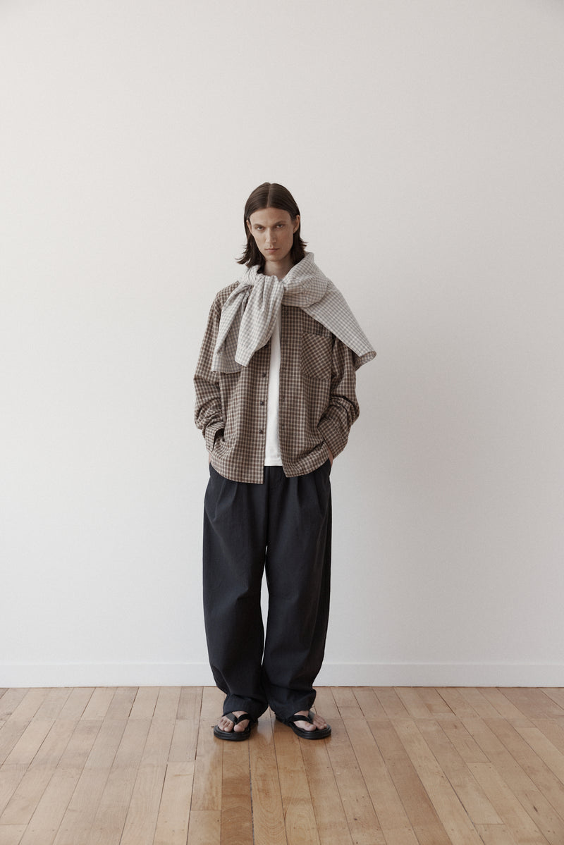 Dart-Knee Pleated Trousers