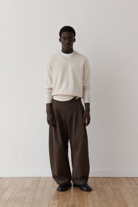 Dart-Knee Pleated Trousers - Olive Cotton / Nylon | Porter James