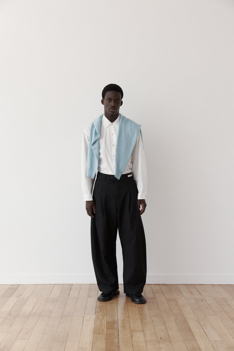 Dart-Knee Pleated Trousers