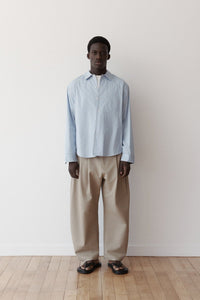 Dart-Knee Pleated Trousers - Sand Cotton / Nylon | Porter James