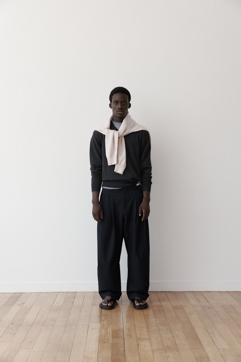 Dart-Knee Pleated Trousers