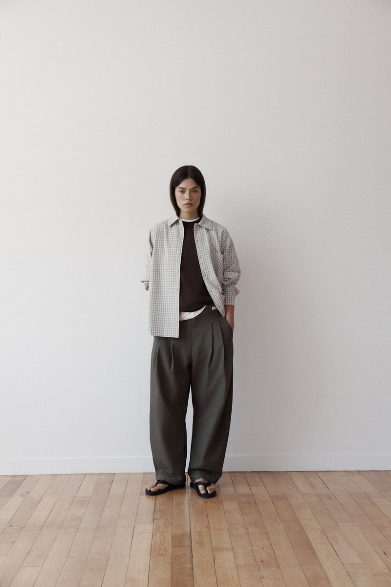 Dart-Knee Pleated Trousers