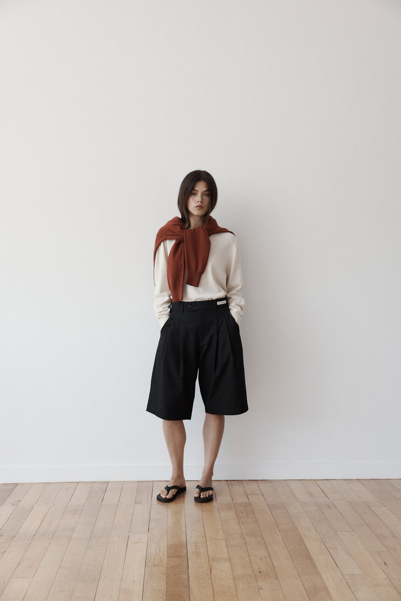 Double-Pleated Shorts