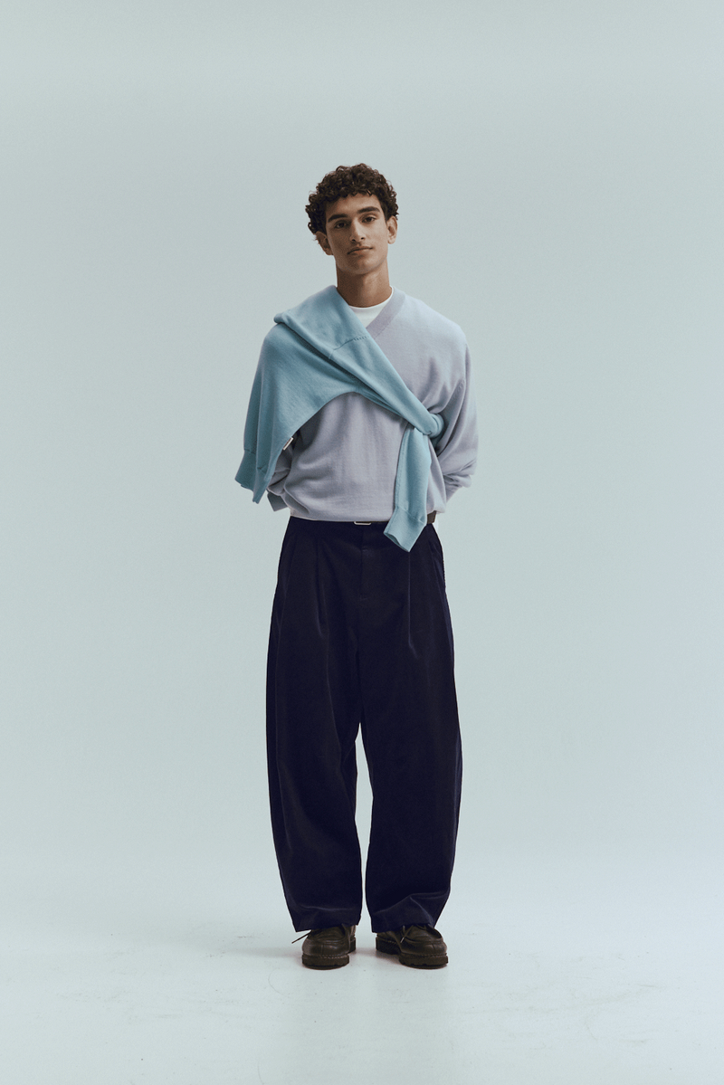 Dart-Knee Pleated Trousers