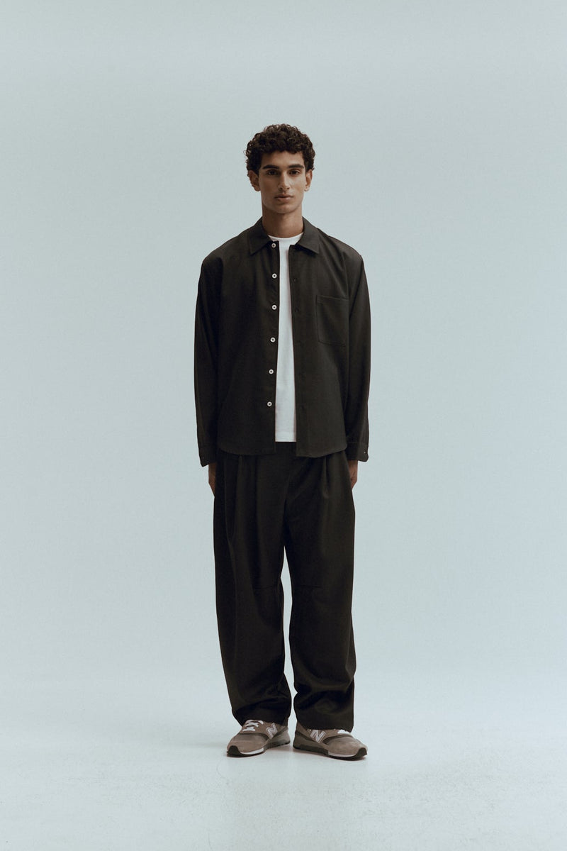 Dart-Knee Pleated Trousers