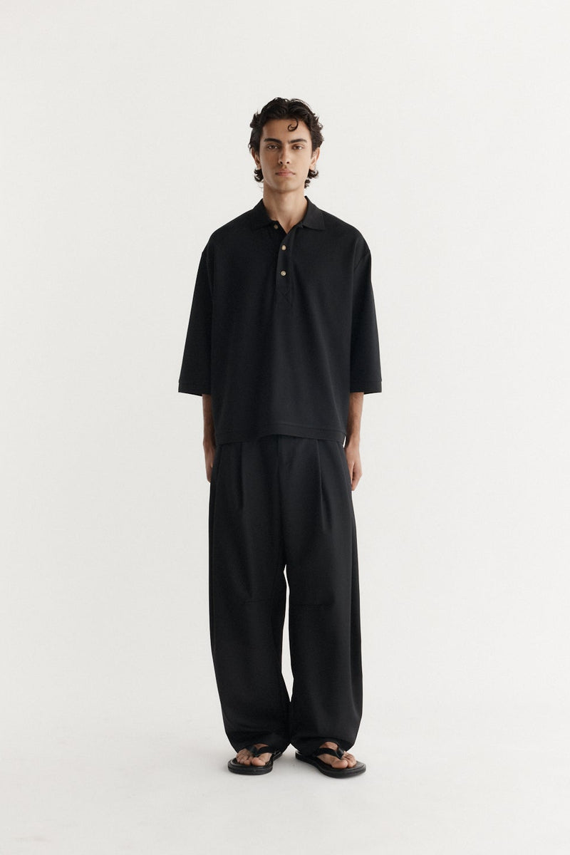 Dart-Knee Pleated Trousers