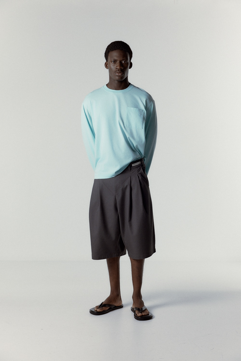 Double-Pleated Shorts