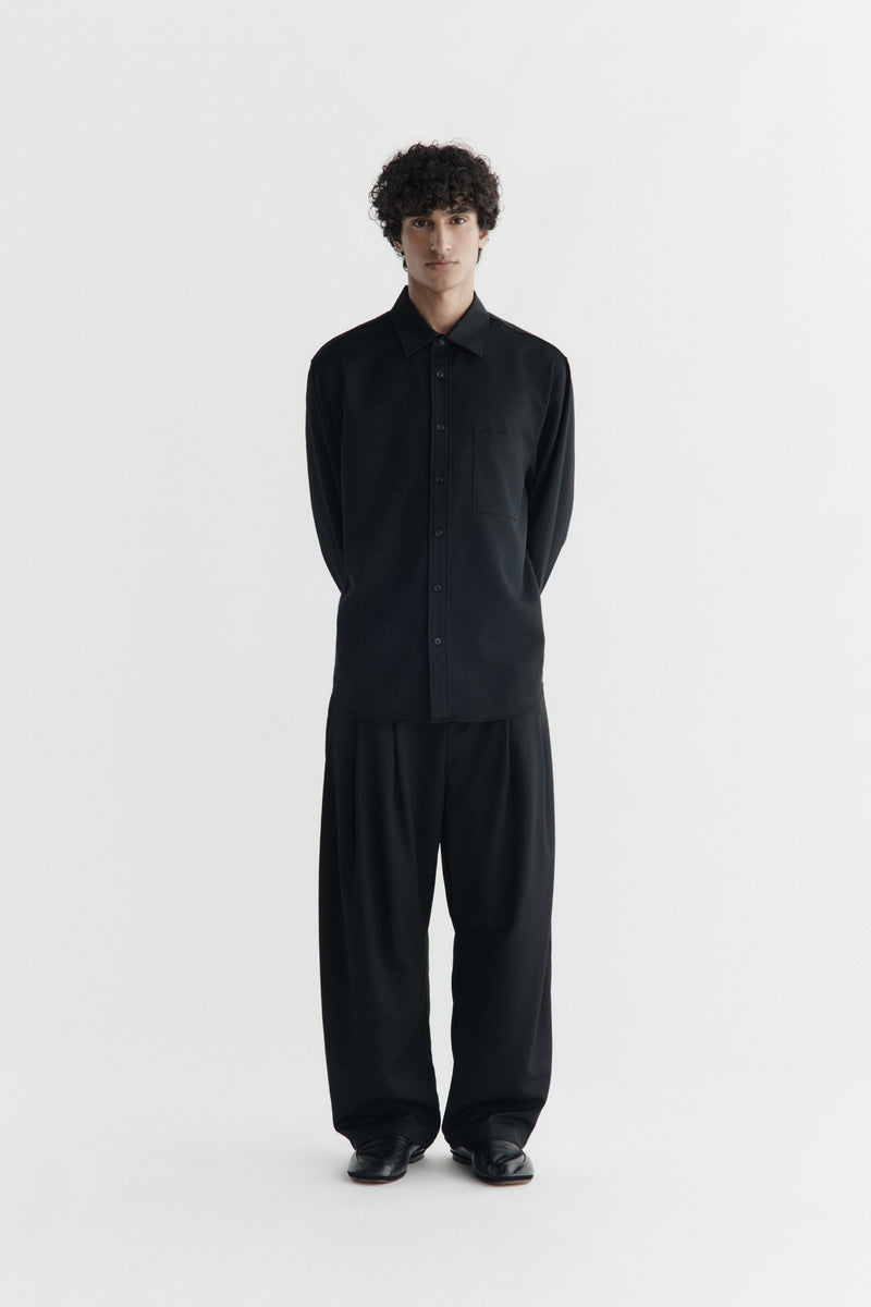 Dart-Knee Pleated Trousers