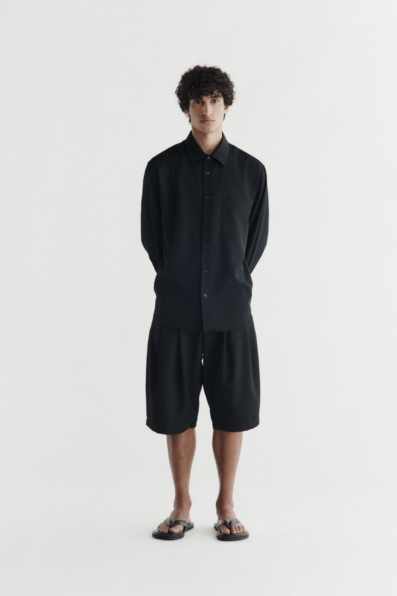Double-Pleated Shorts