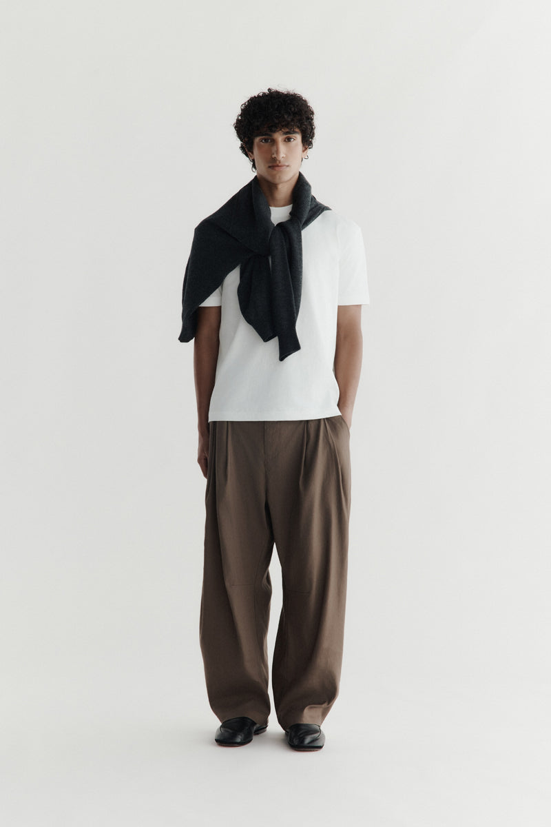 Dart-Knee Pleated Trousers