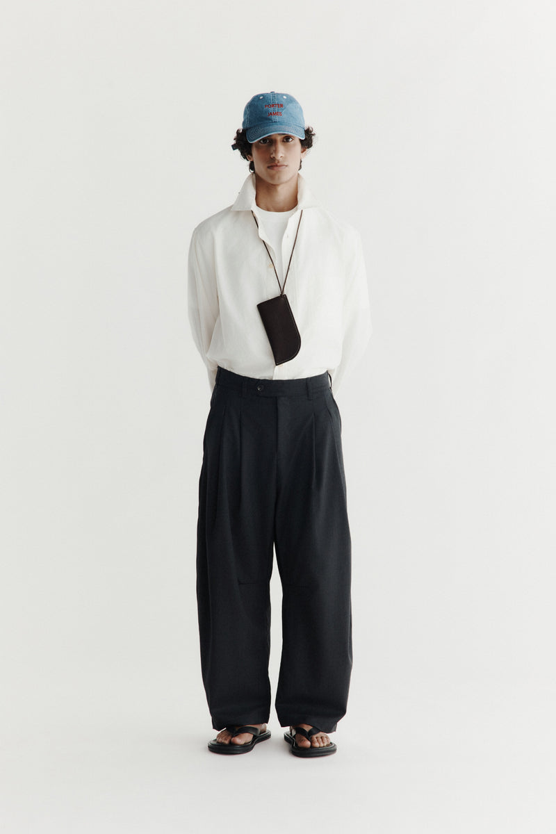 Dart-Knee Pleated Trousers