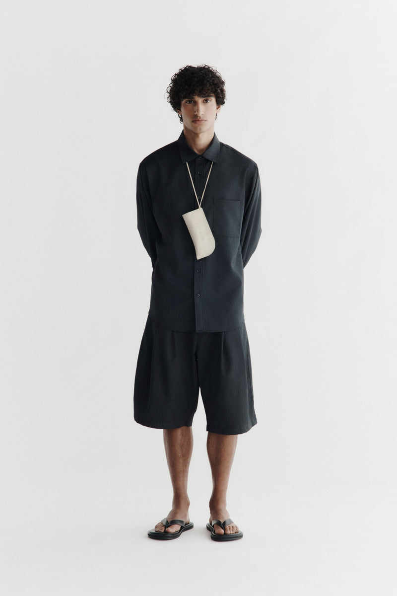 Double-Pleated Shorts