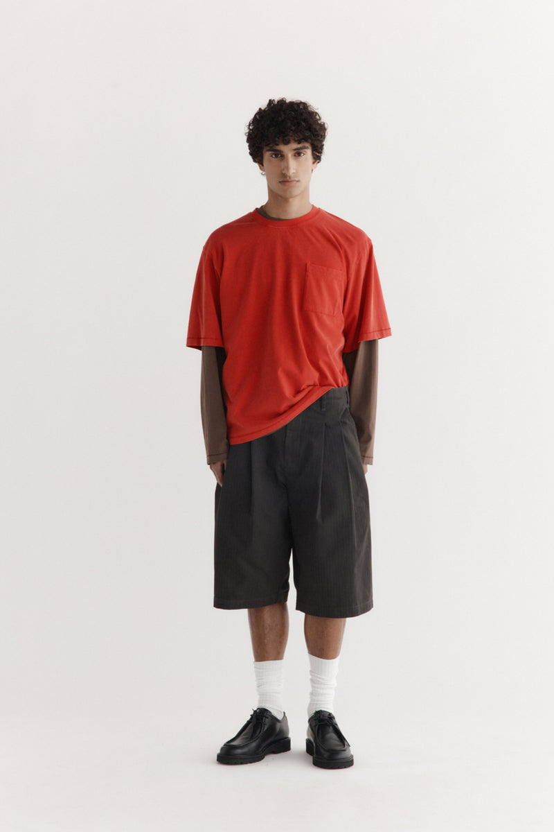 Double-Pleated Shorts