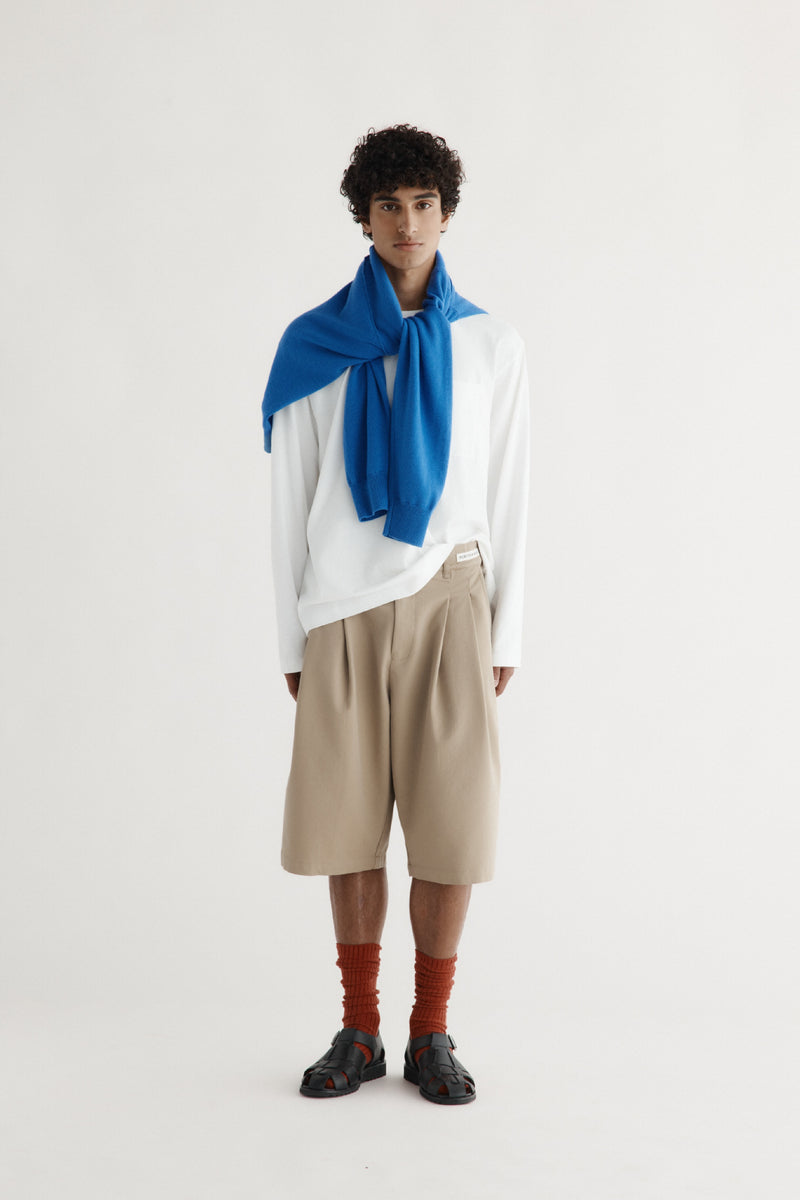 Double-Pleated Shorts
