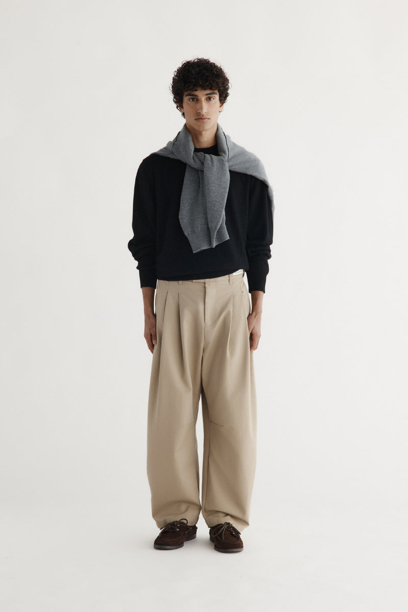 Dart-Knee Pleated Trousers