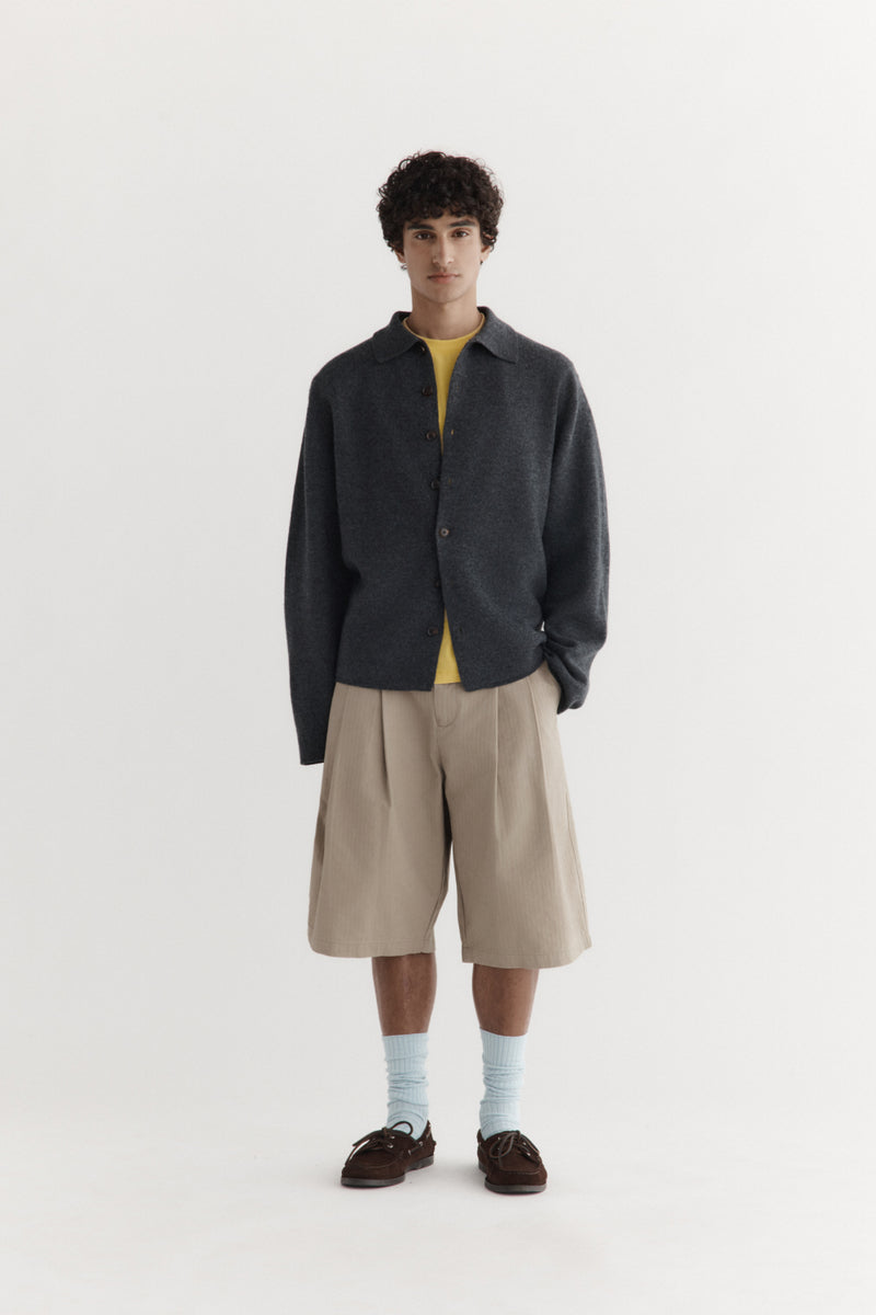 Double-Pleated Shorts