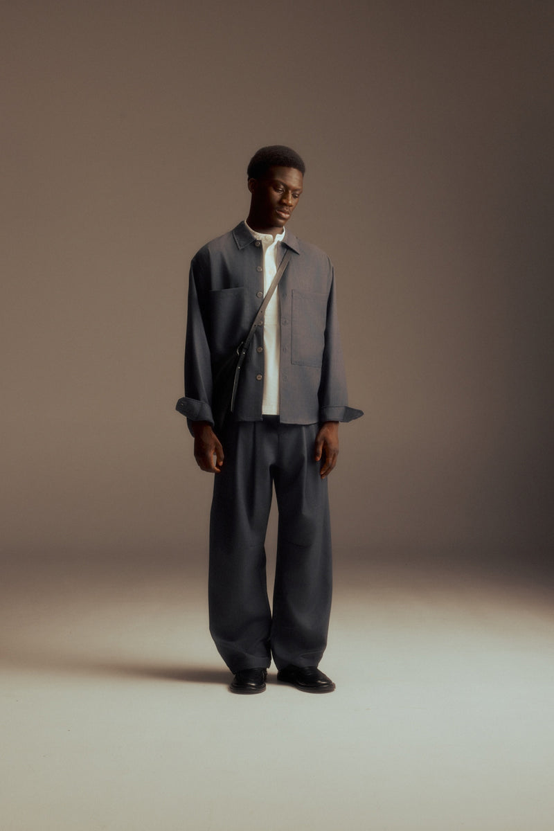 Dart-Knee Pleated Trousers
